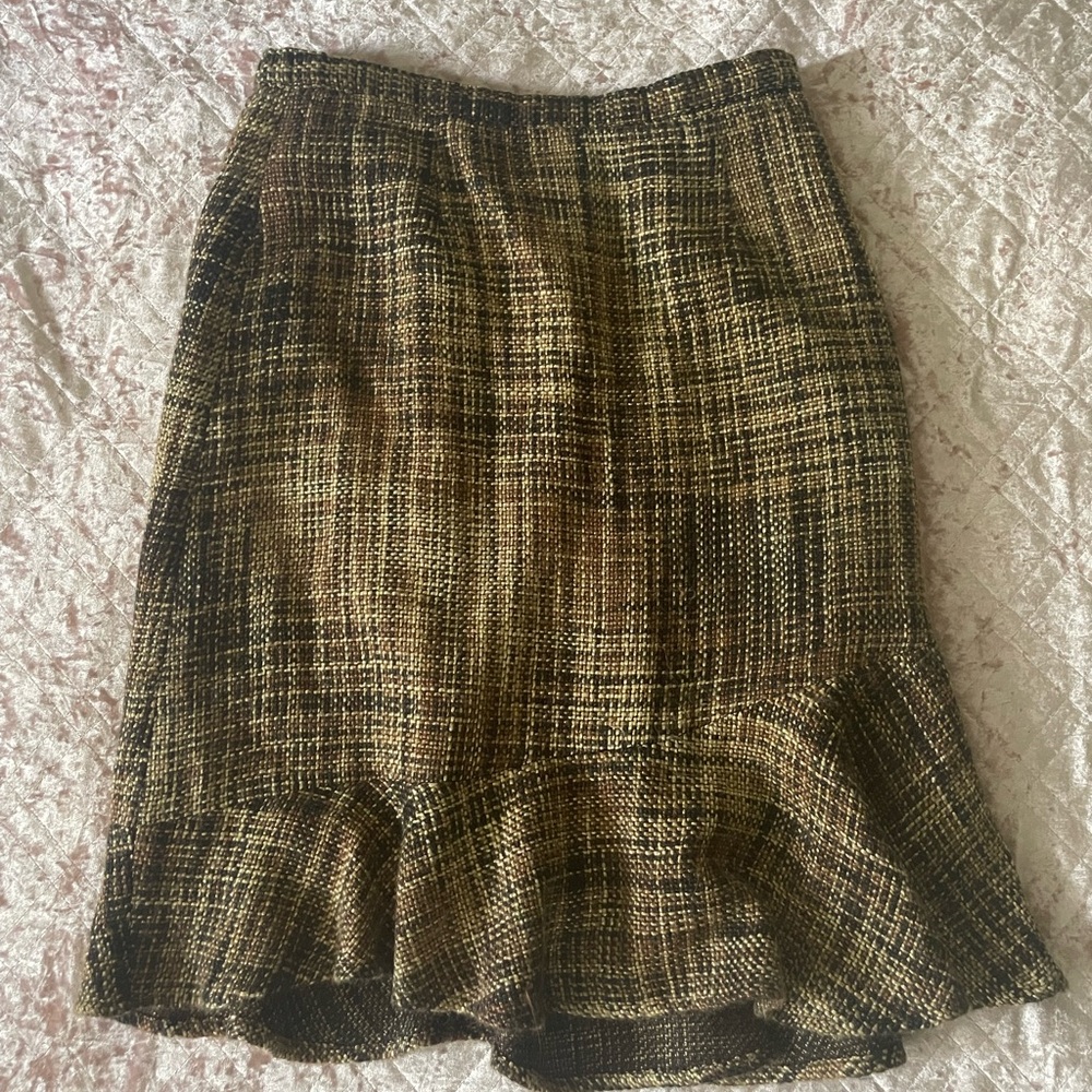 Vintage tweed skirt satin lined med